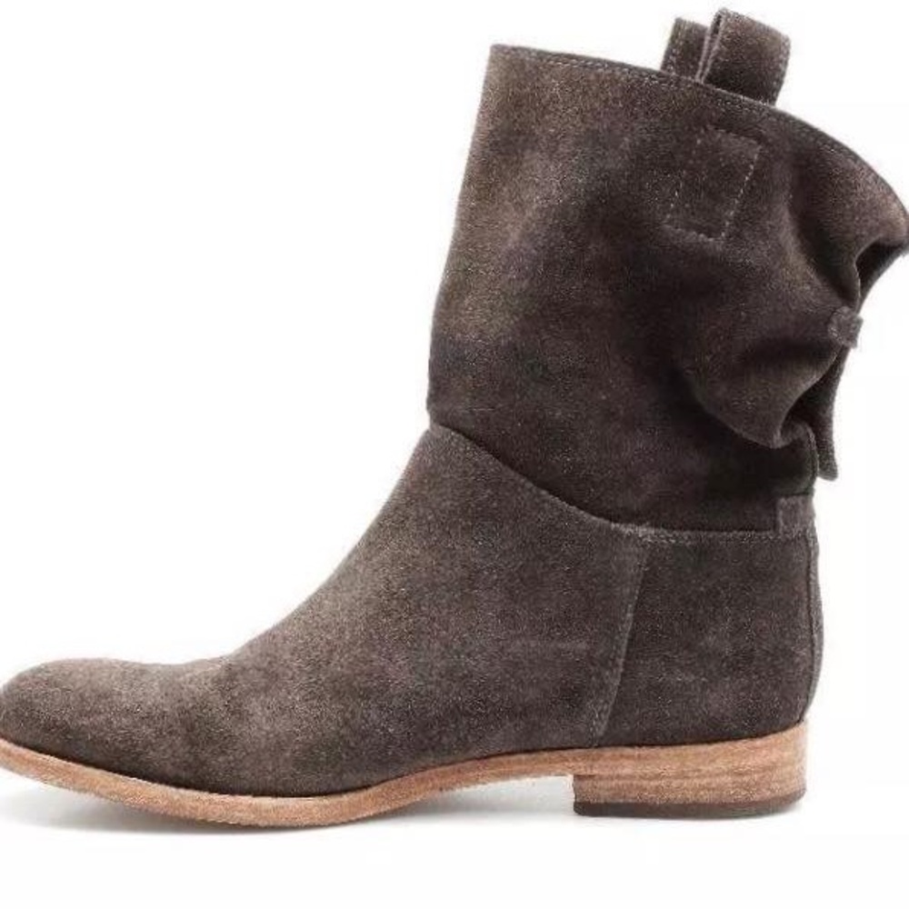 Umbria Slouchy Suede Booties Boots in Dark Gray 38